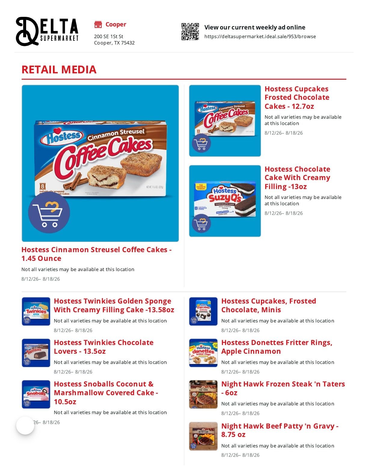 Delta Supermarket Weekly Ad August 12 - 18, 2026