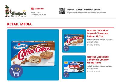 Fischer's Meat Market Weekly Ad August 12 - 18, 2026