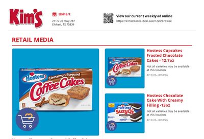 Kim's Weekly Ad August 12 - 18, 2026
