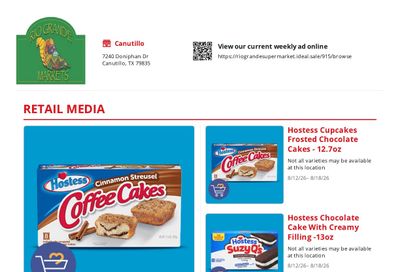 Rio Grande Supermarket Weekly Ad August 12 - 18, 2026