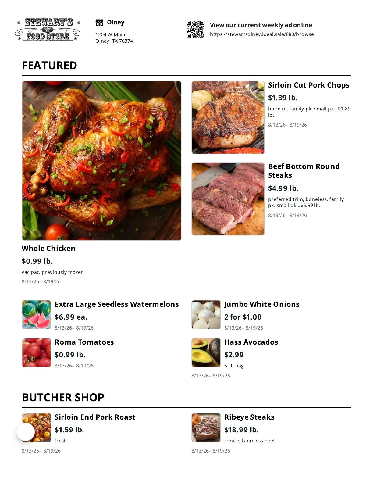 Stewart's Food Store Weekly Ad August 13 - 19, 2026