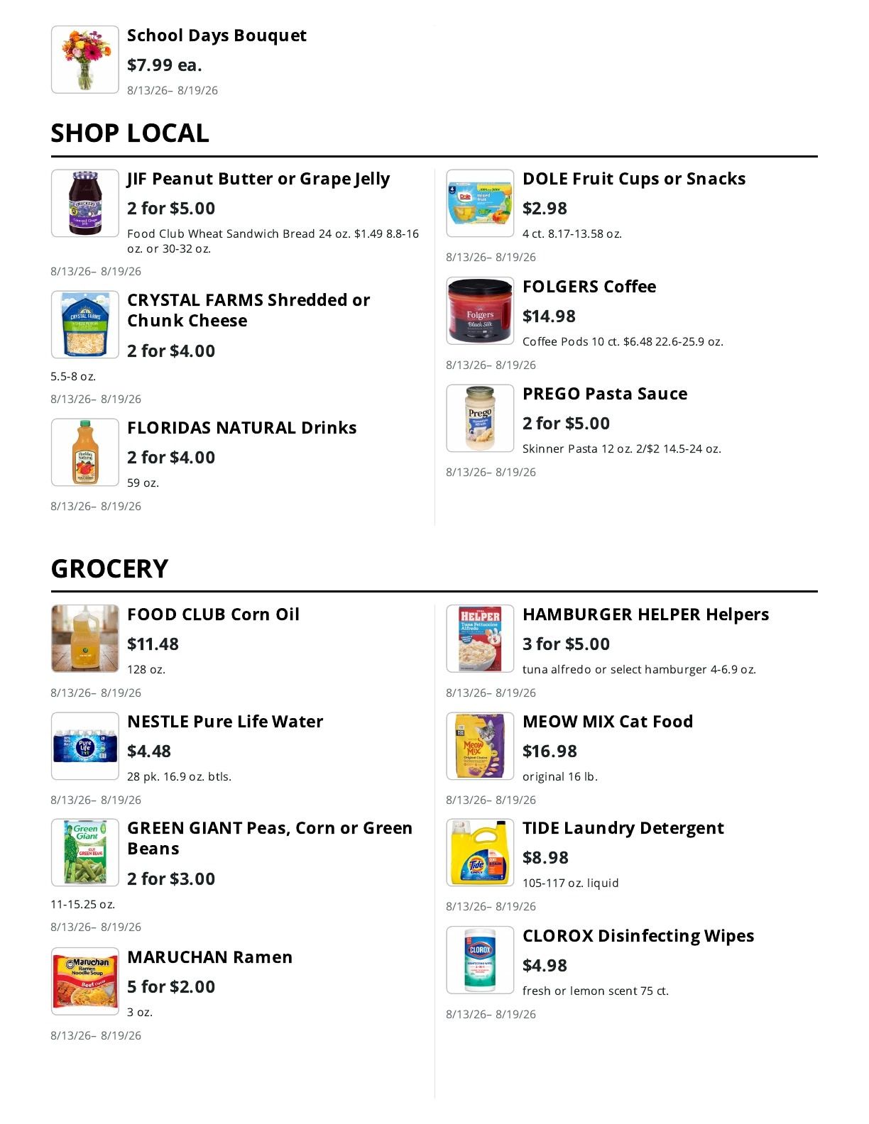 Stewart's Food Store Weekly Ad August 13 - 19, 2026