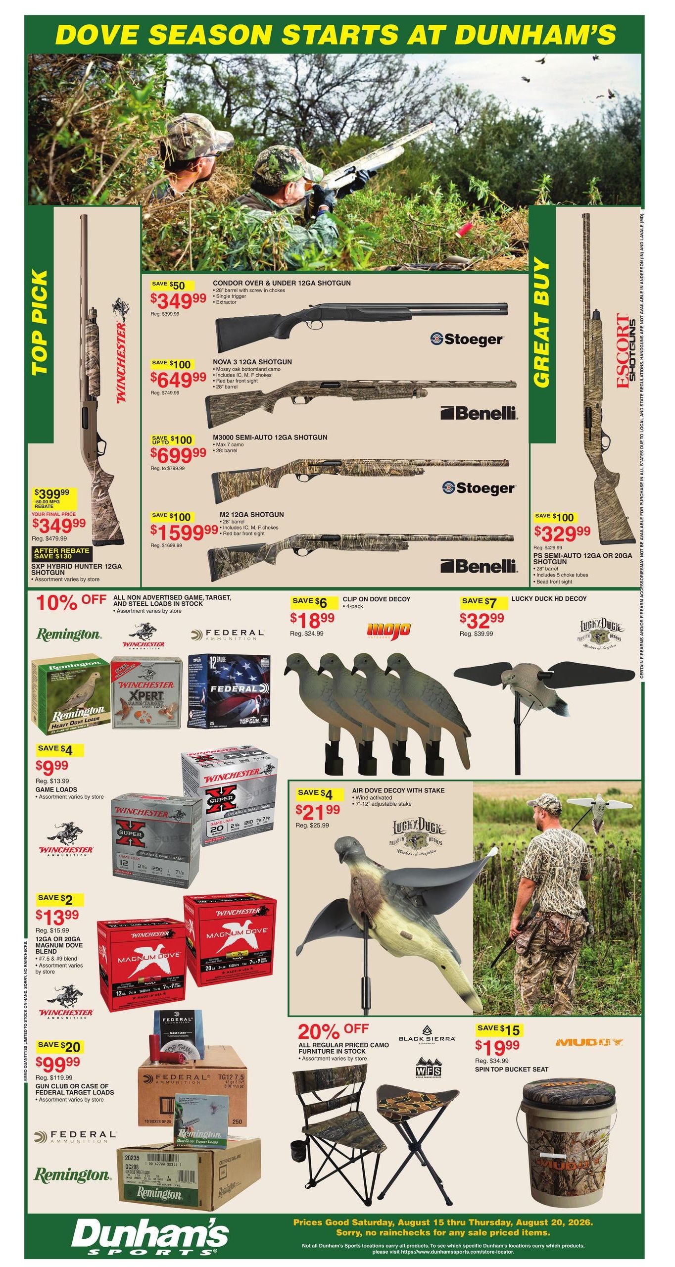 Dunham's Sports (Erie Area, PA) Weekly Ad August 15 - 20, 2026