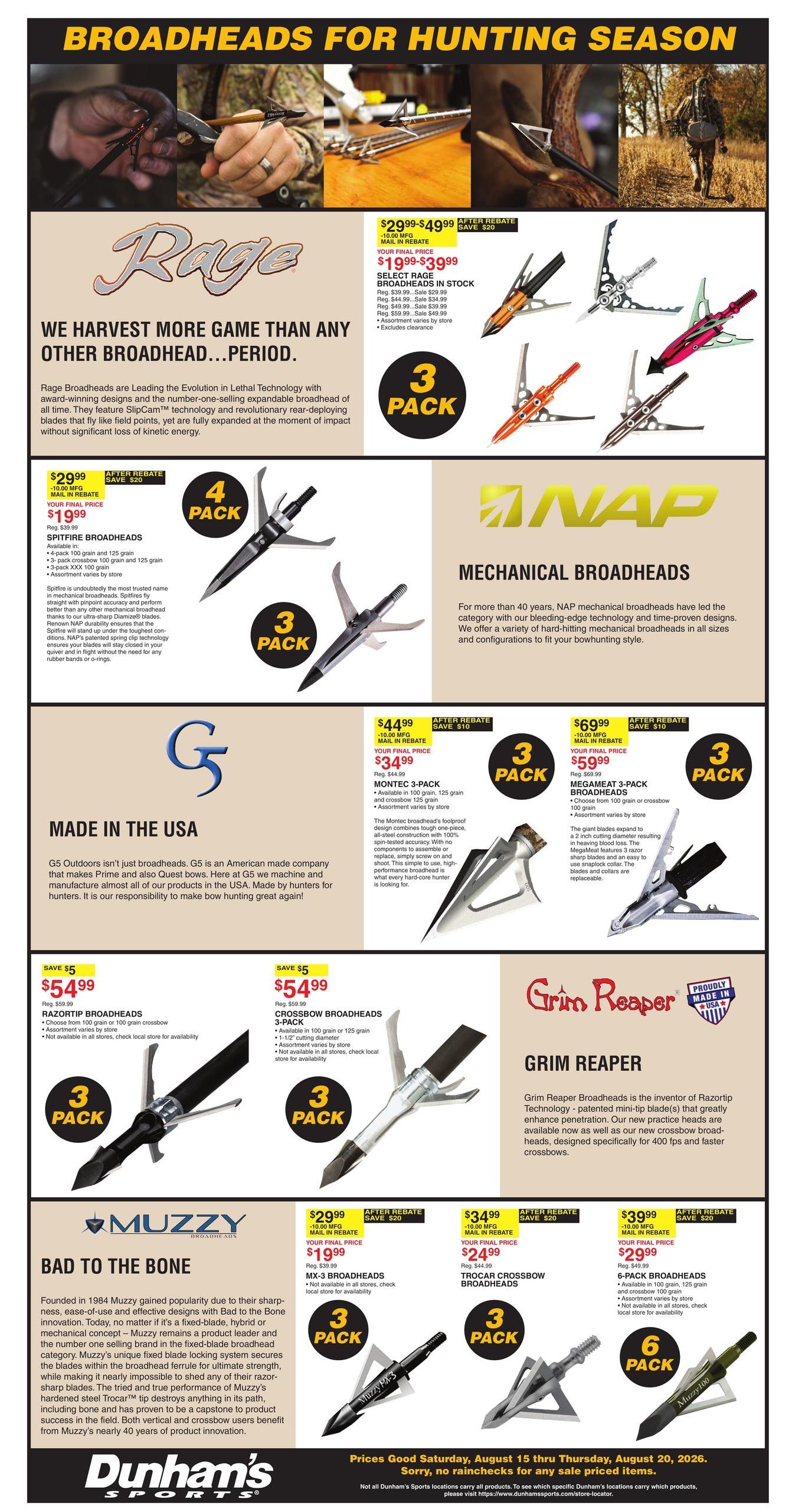Dunham's Sports (Erie Area, PA) Weekly Ad August 15 - 20, 2026
