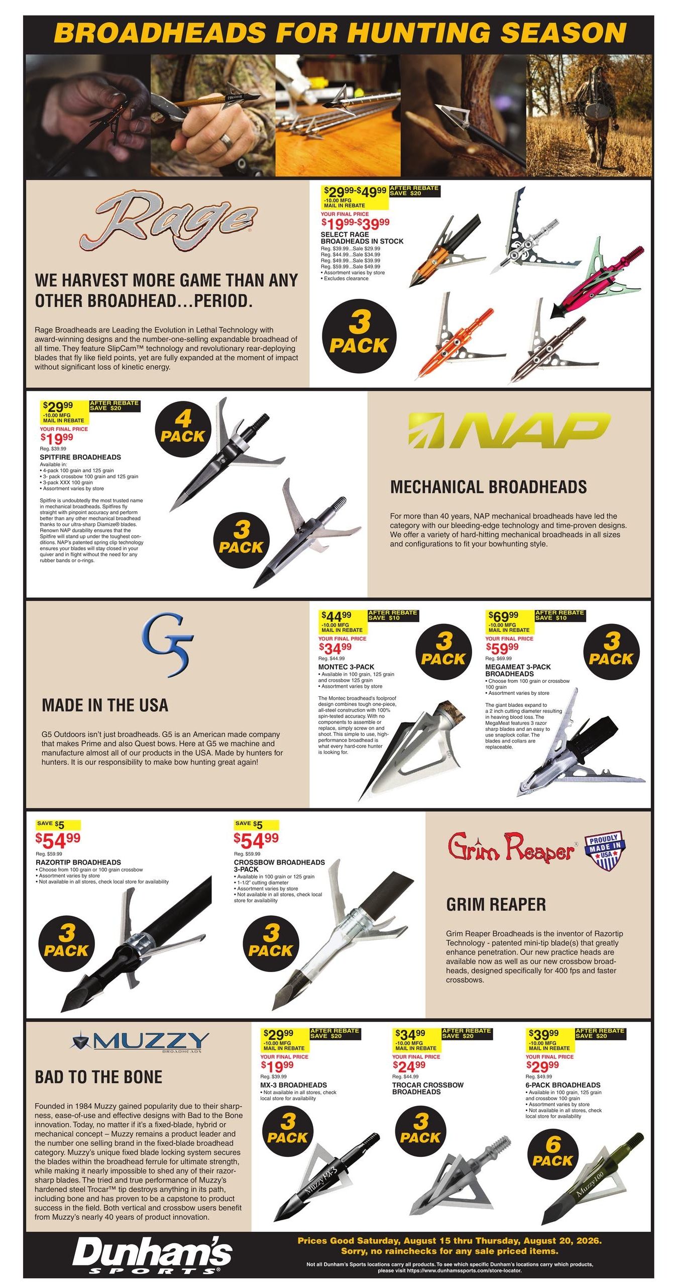 Dunham's Sports (Kearney Area, NE) Weekly Ad August 15 - 20, 2026