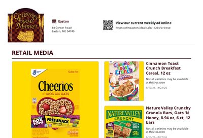 Country Farms Market (Easton, ME) Weekly Ad August 10 - 22, 2026
