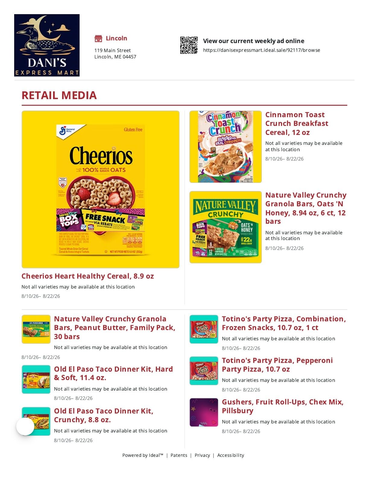 Dani's Express Mart Weekly Ad August 10 - 22, 2026