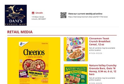 Dani's Express Mart Weekly Ad August 10 - 22, 2026