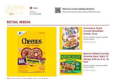 Anthony's Food Shop Weekly Ad August 10 - 22, 2026