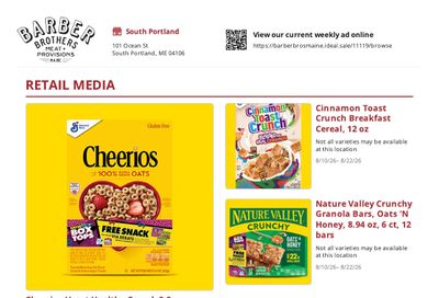 Barber Brothers Meat Weekly Ad August 10 - 22, 2026