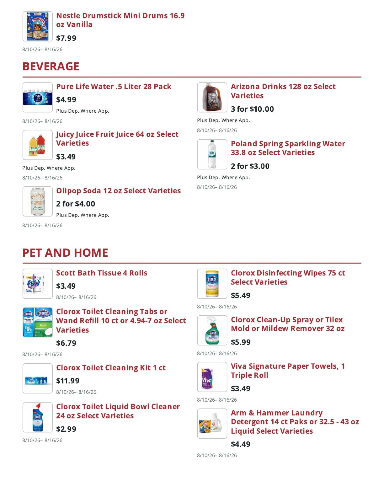 Beals Oakfield Thriftway Weekly Ad August 10 - 16, 2026