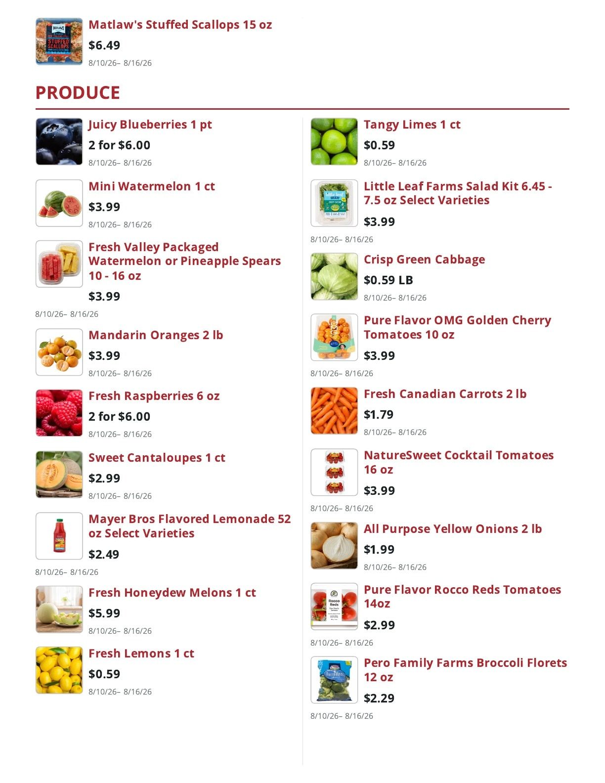 Beals Oakfield Thriftway Weekly Ad August 10 - 16, 2026
