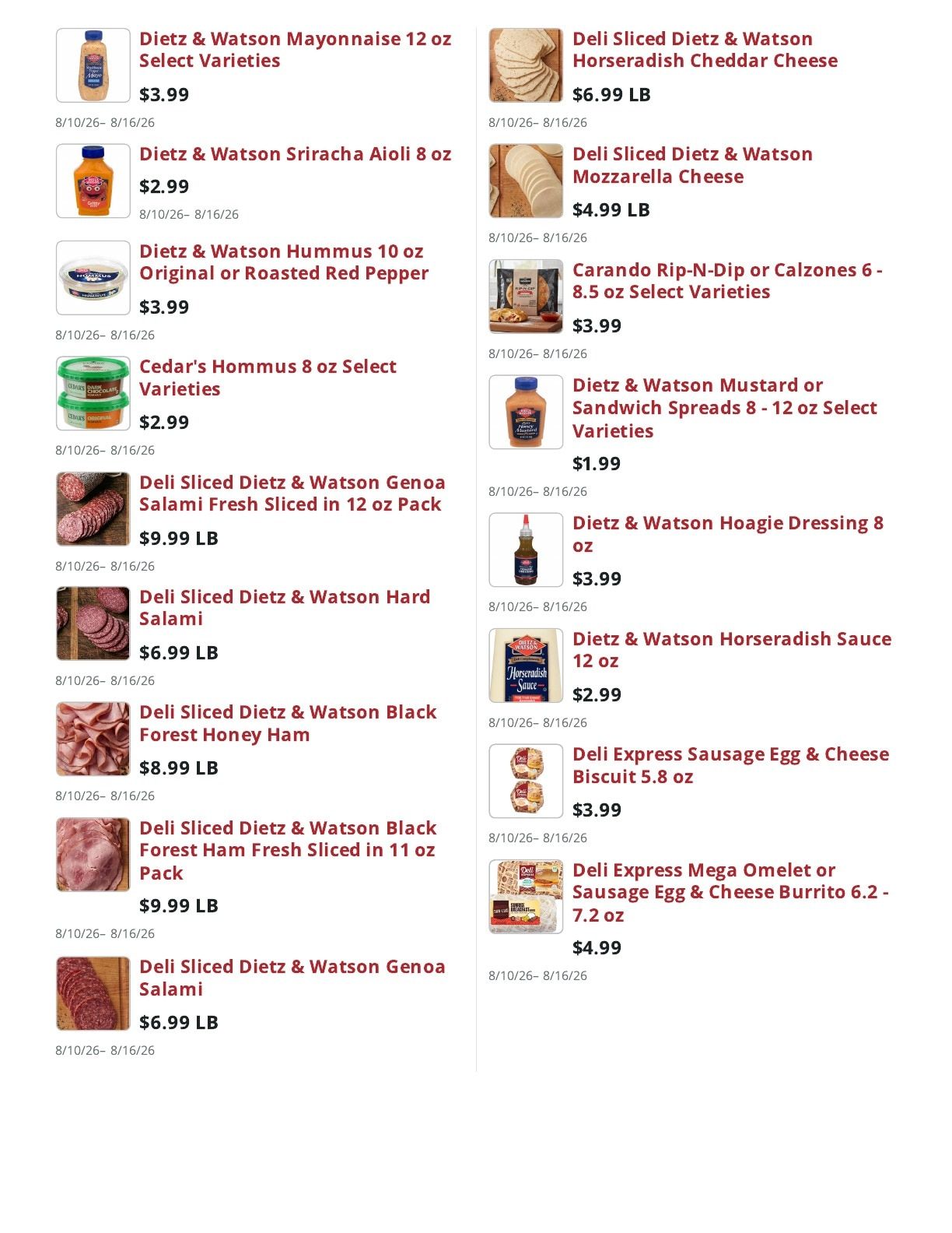 Beals Oakfield Thriftway Weekly Ad August 10 - 16, 2026