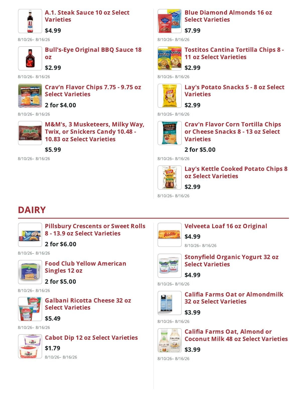 Beals Oakfield Thriftway Weekly Ad August 10 - 16, 2026