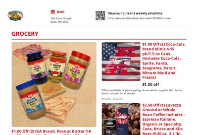 Brackett's Market IGA Weekly Ad August 12 - 25, 2026