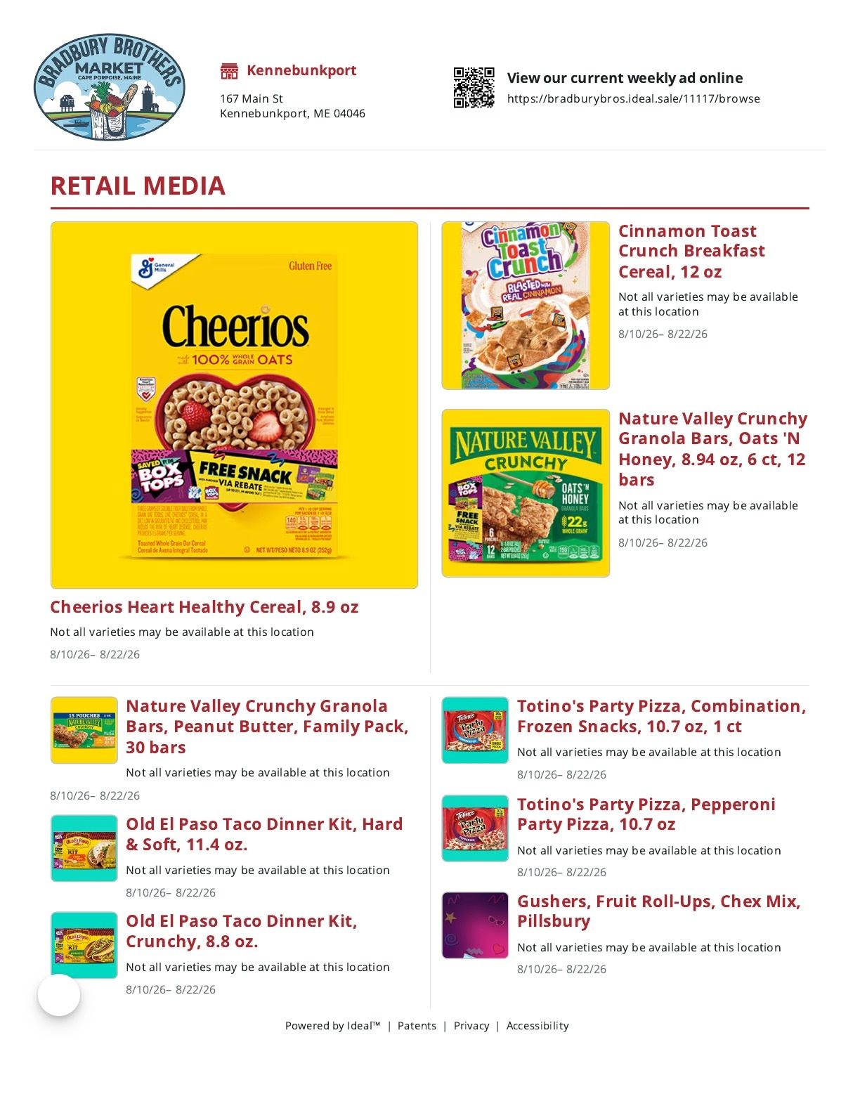 Bradbury Brothers Market Weekly Ad August 10 - 22, 2026