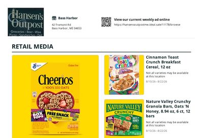 Hansen's Outpost Weekly Ad August 10 - 22, 2026