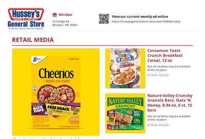 Hussey's General Store Weekly Ad August 10 - 22, 2026
