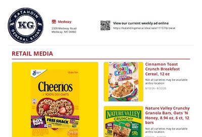 Katahdin General Store Weekly Ad August 10 - 22, 2026
