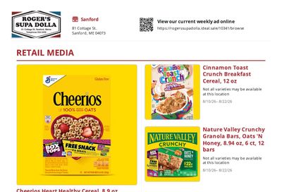 Roger's Supa Dolla Weekly Ad August 10 - 22, 2026