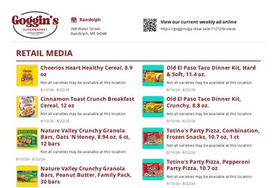 Goggin's Supermarket Weekly Ad August 10 - 22, 2026