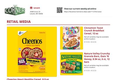 Levant Corner Store Weekly Ad August 10 - 22, 2026