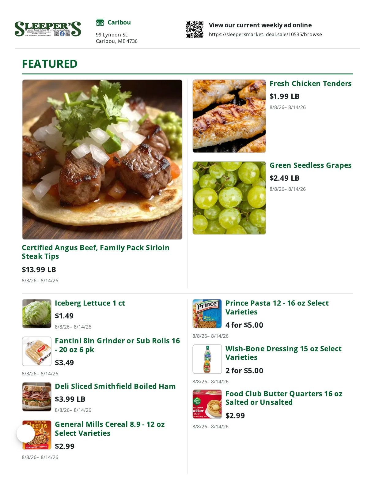 Sleeper's Market Weekly Ad August 8 - 14, 2026