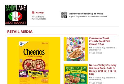 Sandy Lane Meat Market Weekly Ad August 10 - 22, 2026