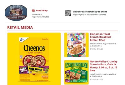 Ma & Pa's Country Store Weekly Ad August 10 - 22, 2026