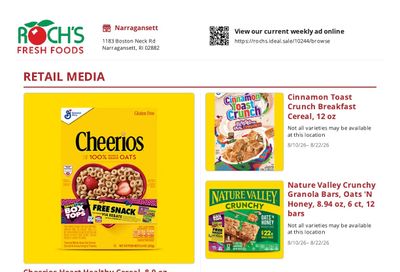 Roch's Fresh Foods Weekly Ad August 10 - 22, 2026