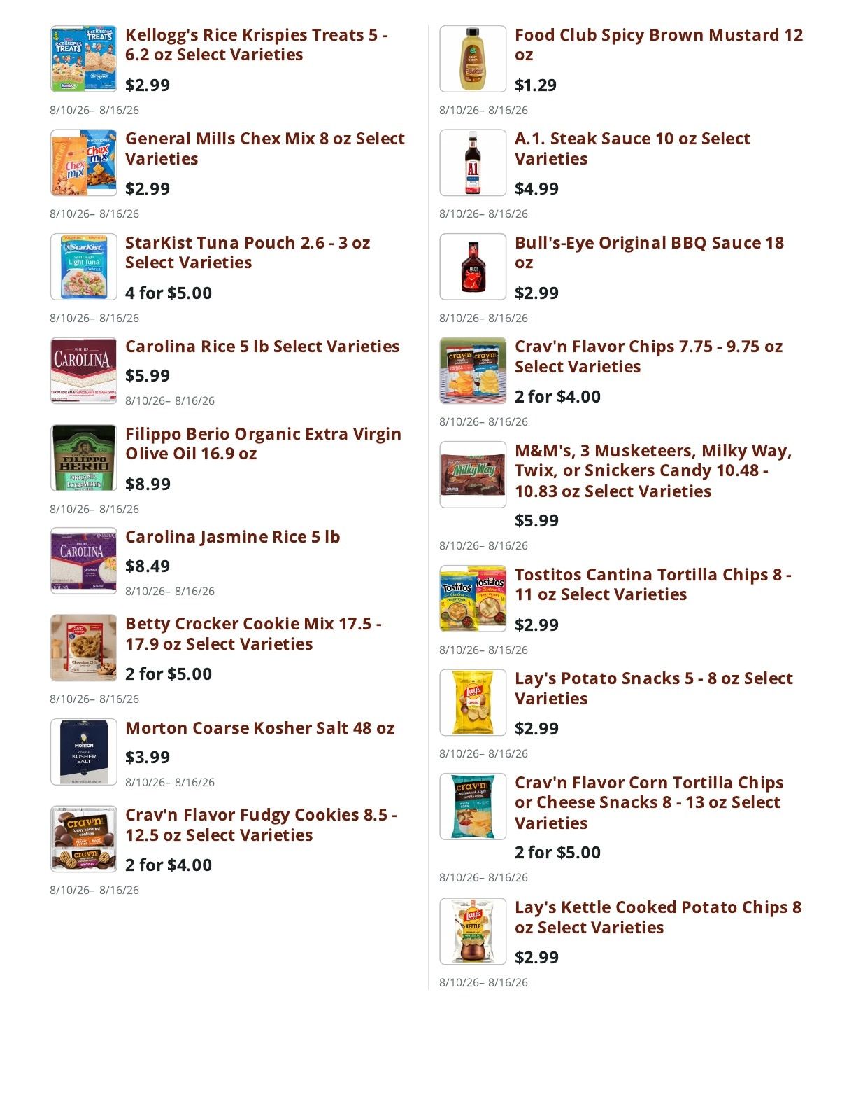 Eden General Store Weekly Ad August 10 - 16, 2026