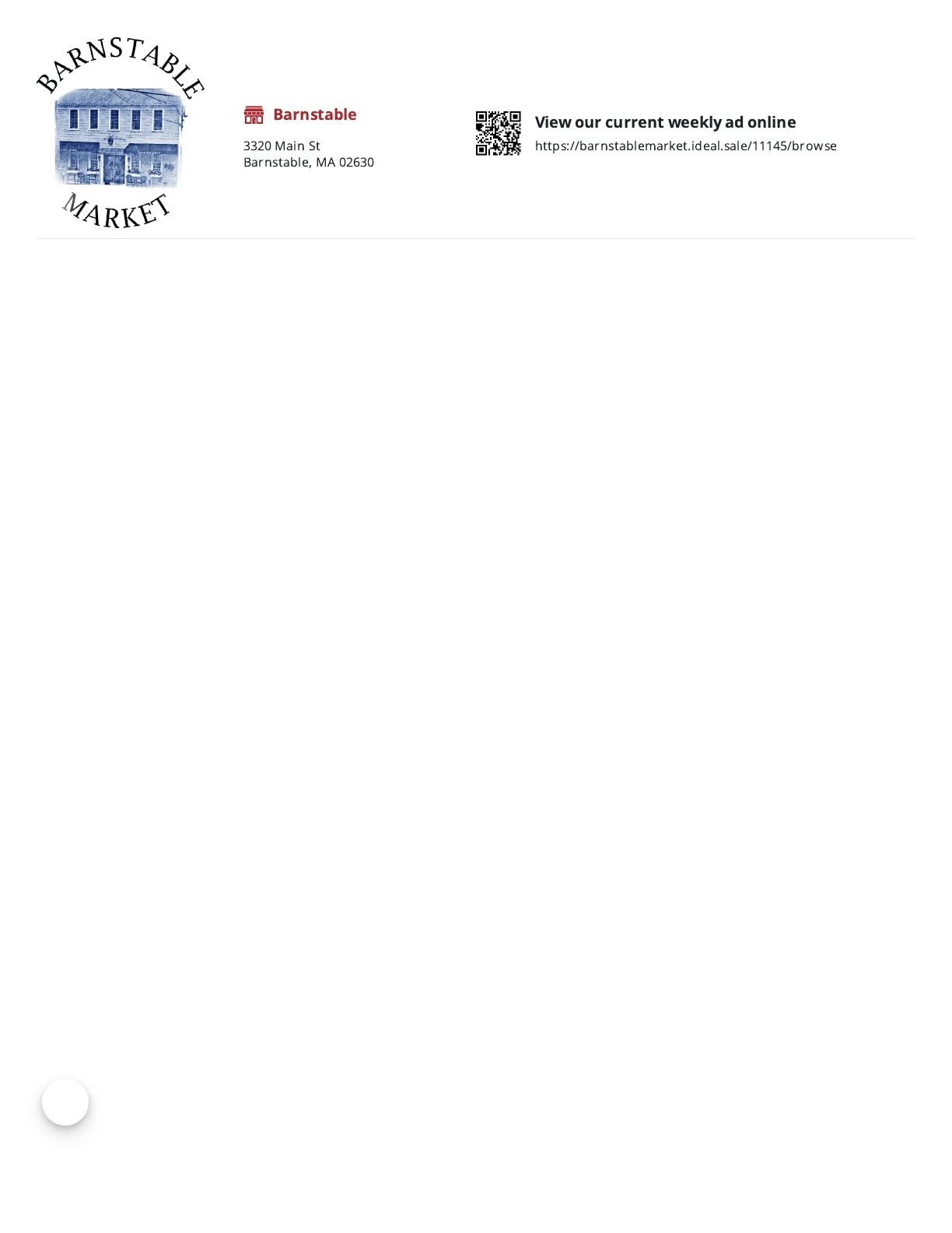 Barnstable Market Weekly Ad August 10 - 22, 2026