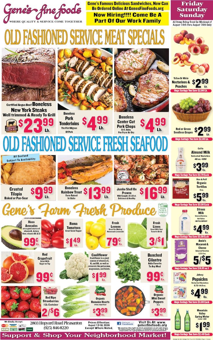 Gene's Fine Foods Weekly Ad August 12 - 18, 2026