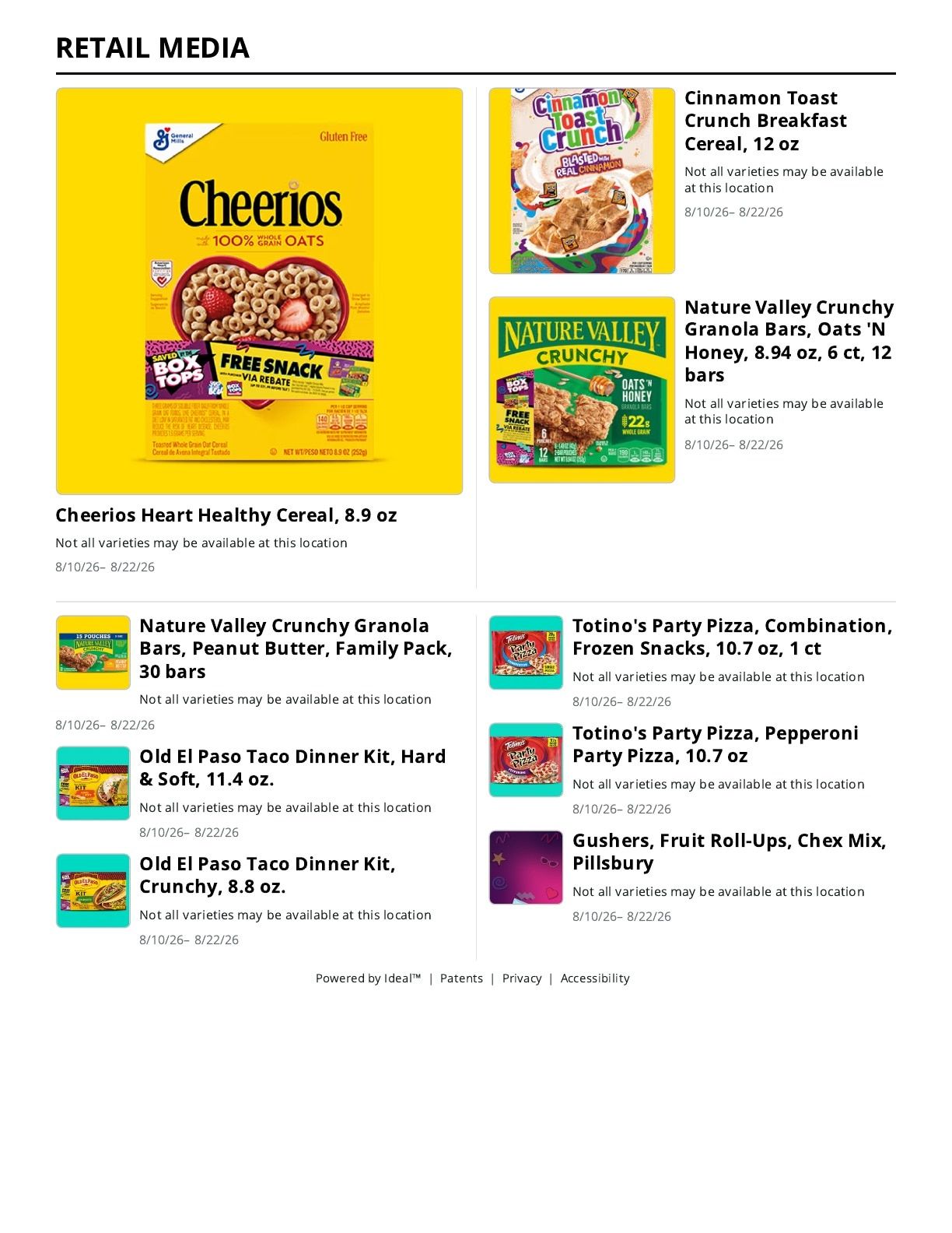 Adams Shore Supermarket Weekly Ad August 10 - 22, 2026