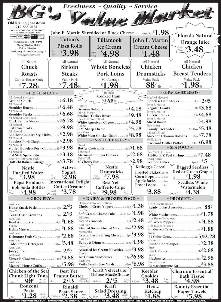 BG's Markets Weekly Ad August 11 - 17, 2026