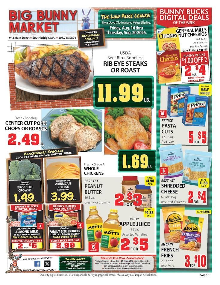 Big Bunny Market Weekly Ad August 14 - 20, 2026