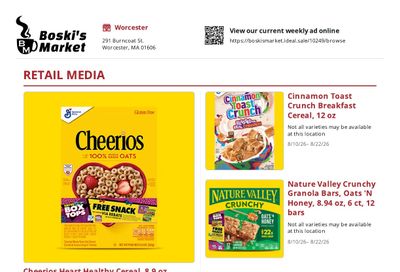 Boskis Market Weekly Ad August 10 - 22, 2026