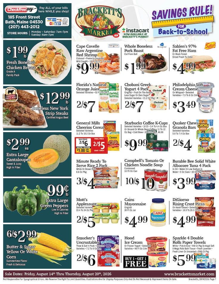 Brackett's Market Weekly Ad August 14 - 20, 2026