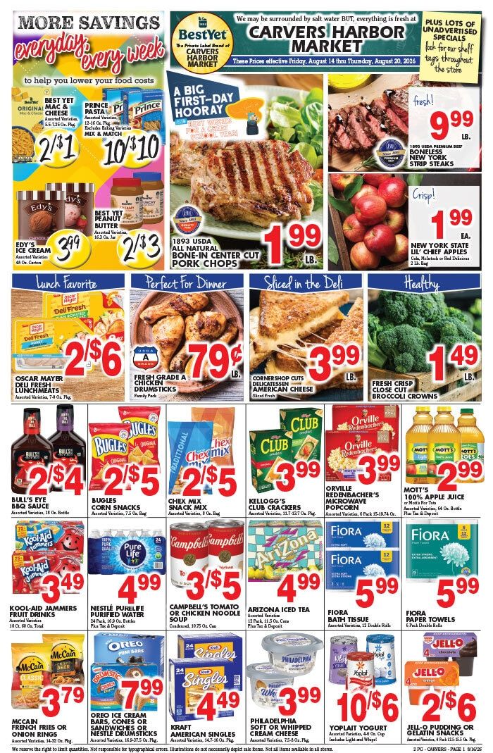 Carver's Harbor Market Weekly Ad August 14 - 20, 2026