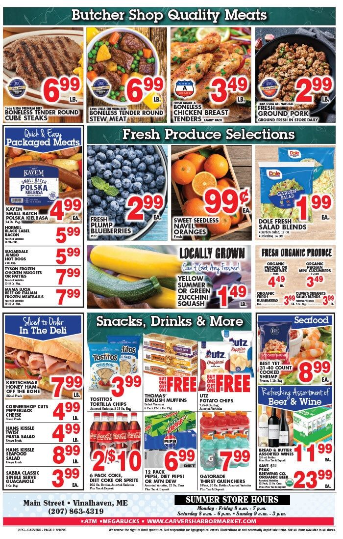 Carver's Harbor Market Weekly Ad August 14 - 20, 2026