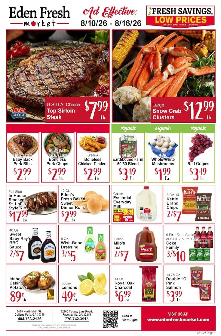 Eden Fresh Market Weekly Ad August 10 - 16, 2026