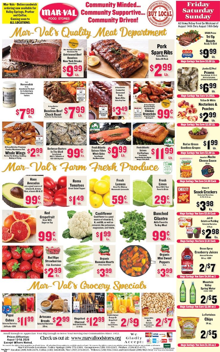 Mar-Val Food Stores (California) Weekly Ad August 12 - 18, 2026