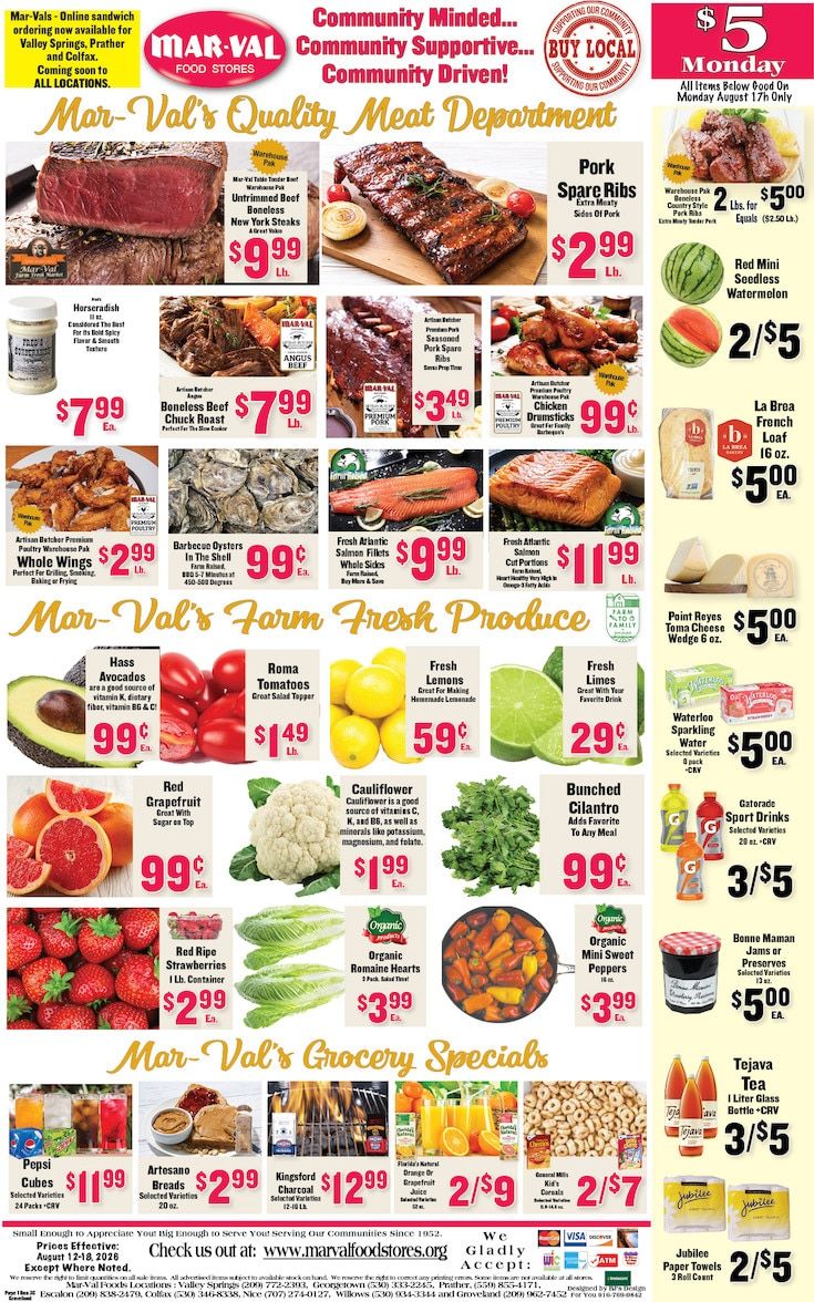 Mar-Val Food Stores (Groveland, CA) Weekly Ad August 12 - 18, 2026