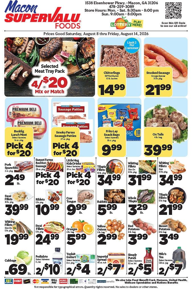 SuperValu Foods Macon Weekly Ad August 8 - 14, 2026