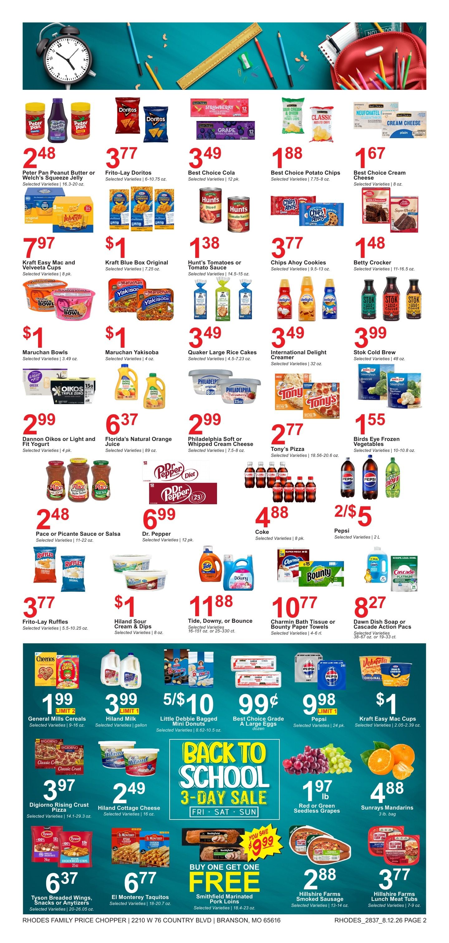 Rhodes Family Price Chopper Weekly Ad August 12 - 18, 2026