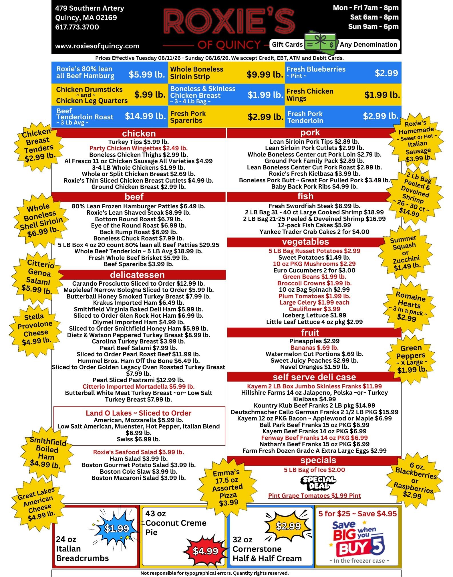 Roxie's of Quincy Weekly Ad August 11 - 16, 2026