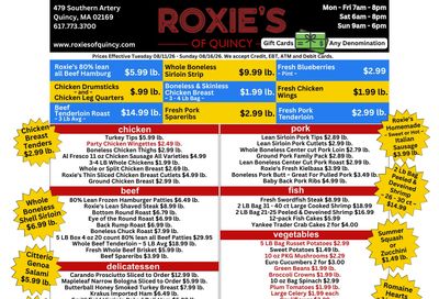 Roxie's of Quincy Weekly Ad August 11 - 16, 2026