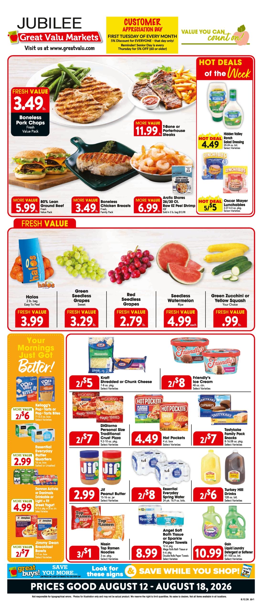 Trout's Jubilee Foods Weekly Ad August 12 - 18, 2026