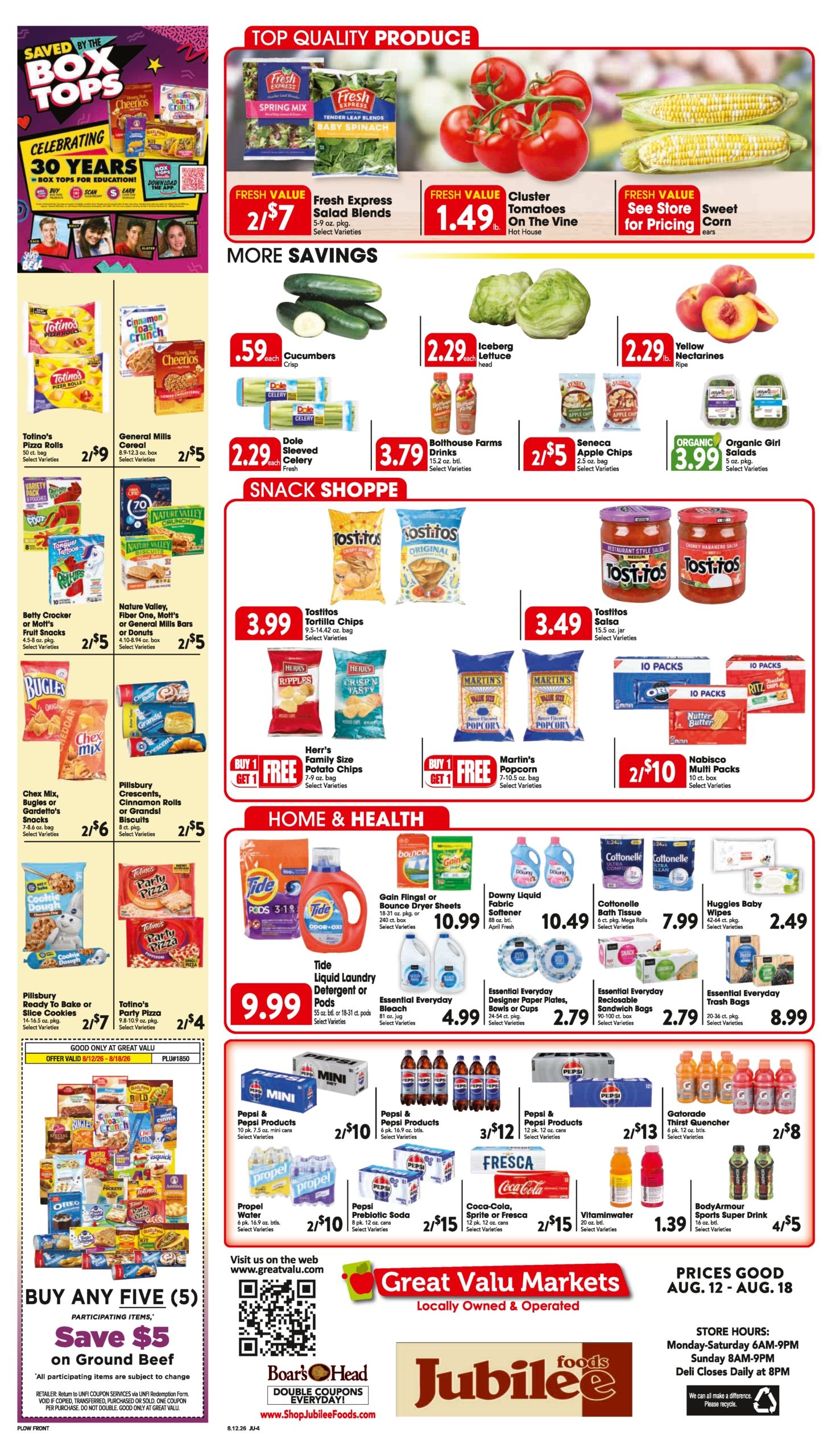 Trout's Jubilee Foods Weekly Ad August 12 - 18, 2026