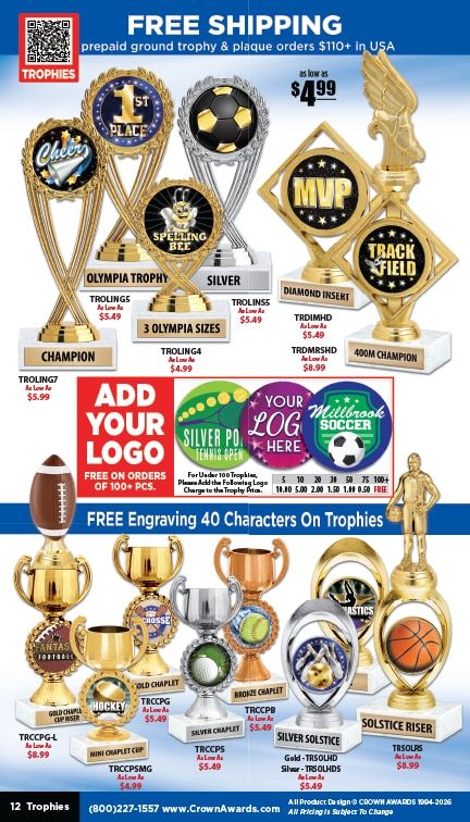 Crown Awards Catalog Weekly Ad December 31, 2025 - December 31, 2026